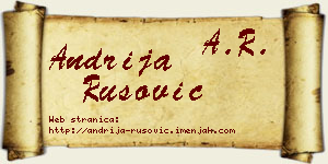 Andrija Rusović vizit kartica